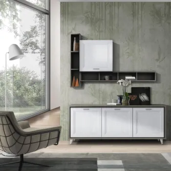 credenza ante telaio bianco frassino