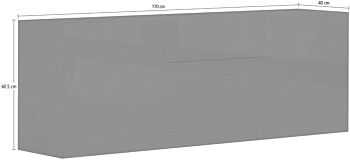 Credenza moderna bianca laccata lucido, 3 ante 1 cassetto