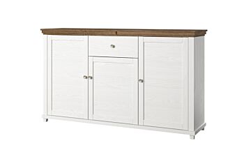 Madia 3 ante e 1 cassetto, finitura bianco frassinato e rovere 