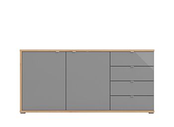 Madia per zona giorno moderna, finitura Grigio grafite e Rovere