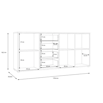 credenza industrial nera