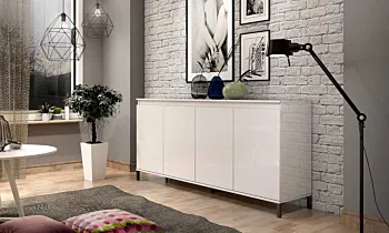 Conveniente Madia multiuso 4 ante colore Bianco Lucido