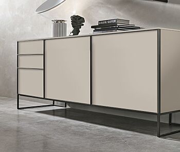 Madia moderna 2 ante 3 cassetti, Madreperla opaco