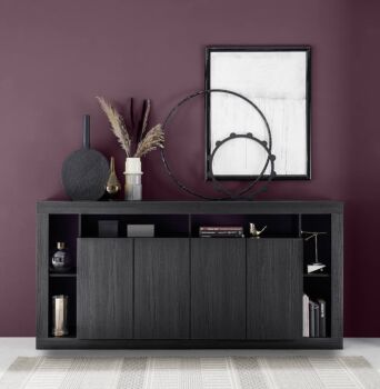 Credenza Nero frassinato a 4 ante