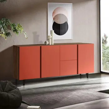 credenza cassetti rossi