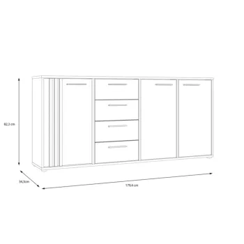 credenza industrial nera