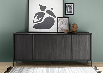 Madia 4 ante, stile moderno, finitura frassinato nero