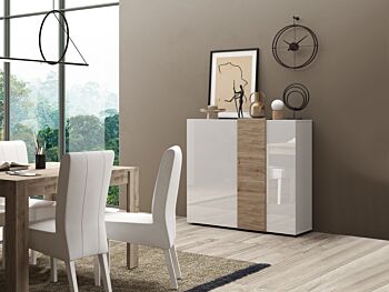 Madia per cucina, 2 ante Bianco Lucido e Kadiz