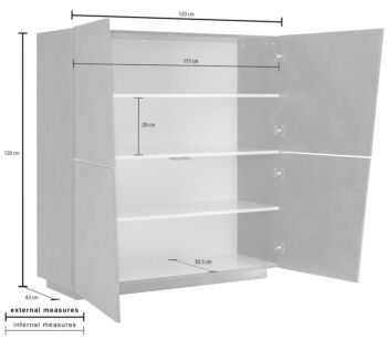 Madia credenza alta 4 ante ardesia
