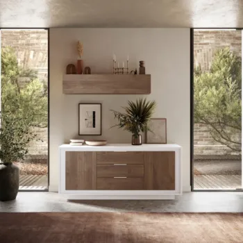 madia con cassetti legno mercure