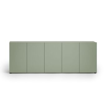Mobile contenitore da ufficio, 5 ante, Verde salvia laccato