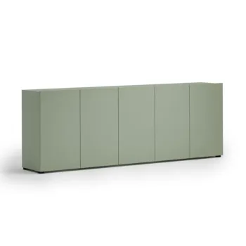 Mobile contenitore da ufficio, 5 ante, Verde salvia laccato