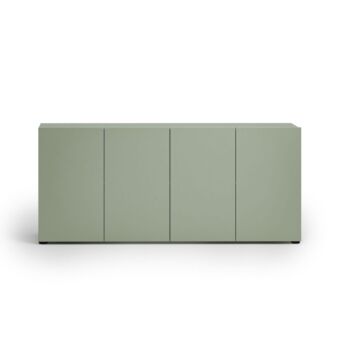 Mobile da ufficio 4 ante, finitura Verde salvia, 180x79x38 h cm