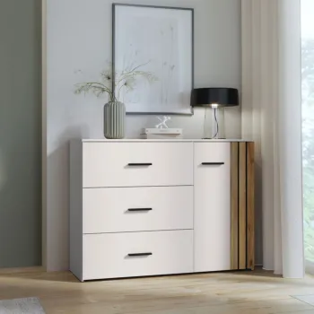 Camera da letto moderna in finitura Sabbia e Rovere