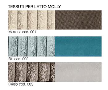 Letto singolo in tessuto Michele per camerette per ragazzi, finitura Blu