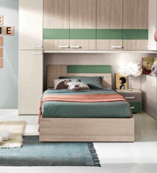 Letto 1 piazza e mezzo con contenitore per camerette