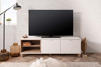Mobiletti per televisore Kilsbo  in finitura Bianco opaco e Legno vecchio