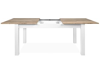 Tavolo Kilsbo con allungo in finitura Bianco opaco e Legno vecchio