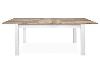 Tavolo Kilsbo con allungo in finitura Bianco opaco e Legno vecchio