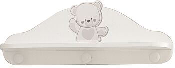 Culla Mr.Bear bianca e choco con ruote, decori con orsetti