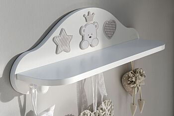 Culla moderna Baloo con ruote, finitura Choco con decori
