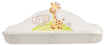 Culla neonati Melman bianca  con ruote e decori colorati