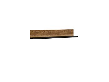 Mensola finitura legno invecchiato e nero opaco