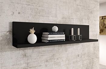 Parete attrezzata di design, finitura nero opaco