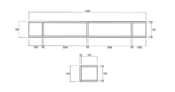Libreria orizzontale sospesa, disponibile in diverse finiture