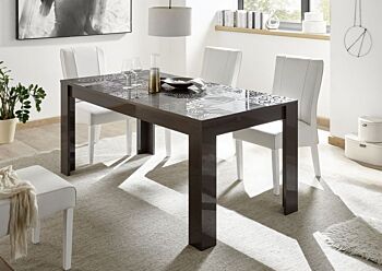 Sala completa di tavolo, 1 madia con 2 cassetti e 1 madia 2 ante, grigio serigrafato