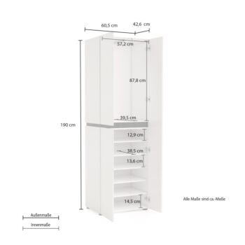 Scarpiera moderna bianca lucida, Made in Italy