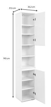 Moderno Mobile da bagno finitura Bianco lucido con specchio