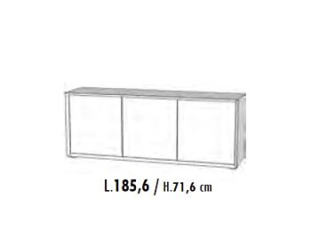 Credenza Moderna, Madia di Design, 3 ante, Teak e Calce