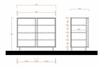 Madia 2 ante in finitura effetto Marmo Nero di Carrara in offerta 