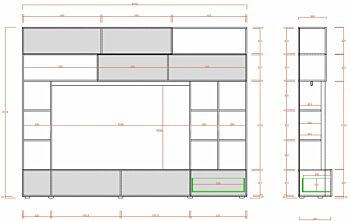 Soggiorno Zenzero, parete attrezzata moderna in finitura Ossido, Beton e Grigio