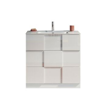  Mobile da bagno a terra L.82 finitura Bianco lucido