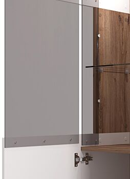 Mobile 2 ante con vetro, finitura Quercia e Bianco