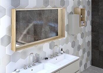 Mobile bagno 4 cassetti con lavabo integrato, finitura Bianco opaco 