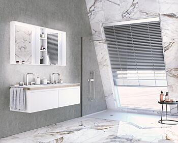 Mobile con lavabo integrato Bianco opaco, sospeso