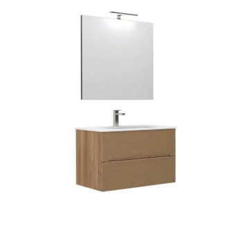 mobile da bagno rigato rovere