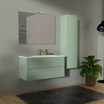 mobile bagno verde rigato