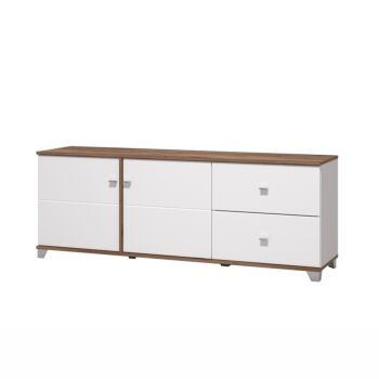porta tv con cassetti e ante bianco