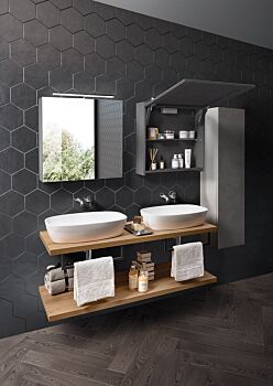 Offerta mobile bagno 2 piani per doppio lavello, Niagara 6 Bis
