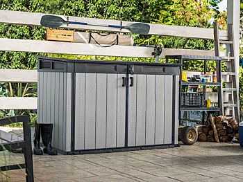 Baule da esterno Quercia, porta attrezzi per giardino, capacità 2020L