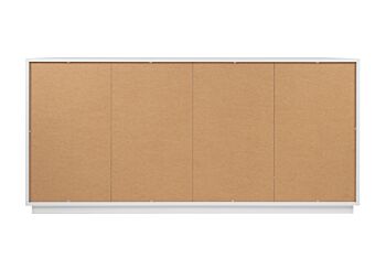 Credenza  Kara bianca 4 ante 2 cassetti con frontali effetto Rafia bianca