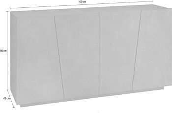 Madia credenza piccola, 4 ante Ardesia