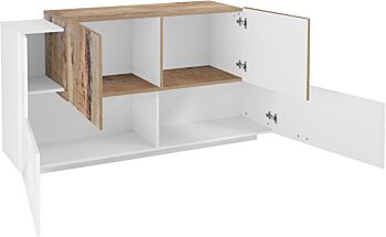 Offerta credenza Bianca lucido e Pero, 4 ante 