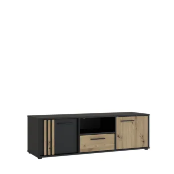 porta tv rovere e nero