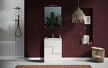 Mobiletto da bagno bianco lucido 63 cm