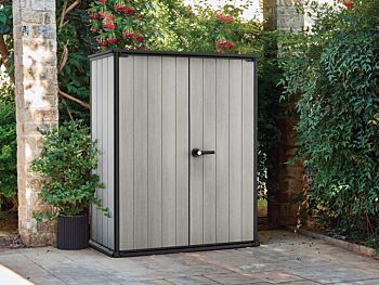 Baule da esterno Quercia, porta attrezzi per giardino, capacità 1400L